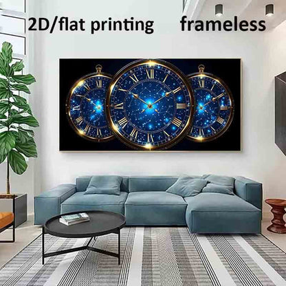 1pc Extra Large Modern Celestial Wall Art Poster - Timeless Constellations Canvas Print with Roman Numerals, Deep Blue & Golden Accents - Frameless Large Wall Decor for Living Room, Bedroom, Office - Easy Hanging Installation