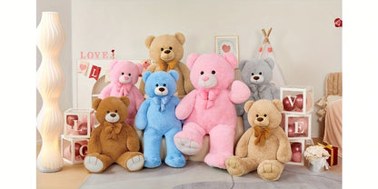 Tezituor Giant Teddy Bear 5 Feet, Soft 59" Big Bear Stuffed Animal Life Size Plush Bear Toy Valentine'S Christmas Birthday Gift For Girlfriend Kids, Brown