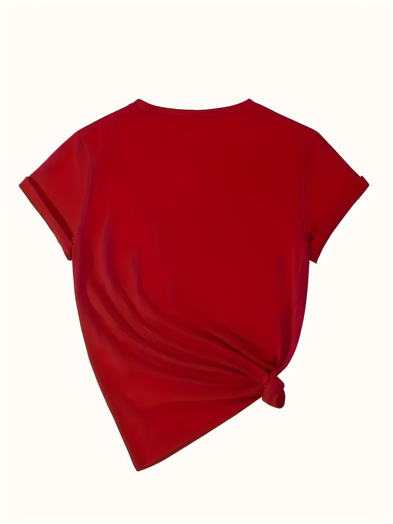 Women's Casual Short Sleeve T-Shirt with Rhinestone-Embellished Heart Print - Round Neck Relaxed Fit, Medium Stretch Fabric, Machine Washable, All-Season Versatile Top for Casual Attire & Vacations (S-XXL, Multi-Color Options