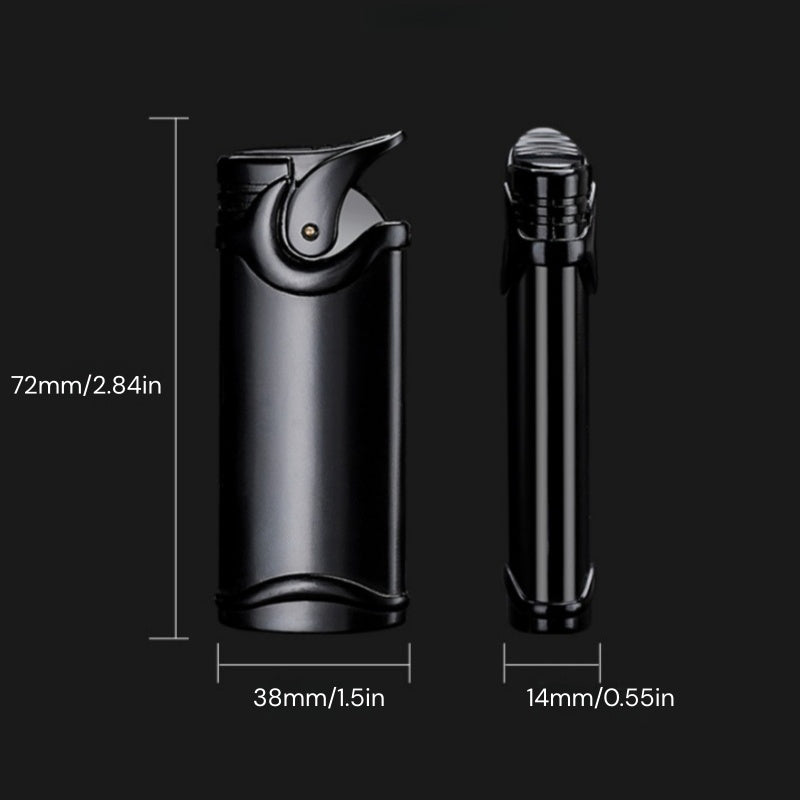 Retro Windproof Lighter - Heavy-Duty Metal Construction, Windproof & High Quality, Push Ignition with Flame Adjustment, Compact Portable Refillable Lighter for Camping, BBQ, Fireplace, Candle - Ideal Gift for Men, Boyfriend