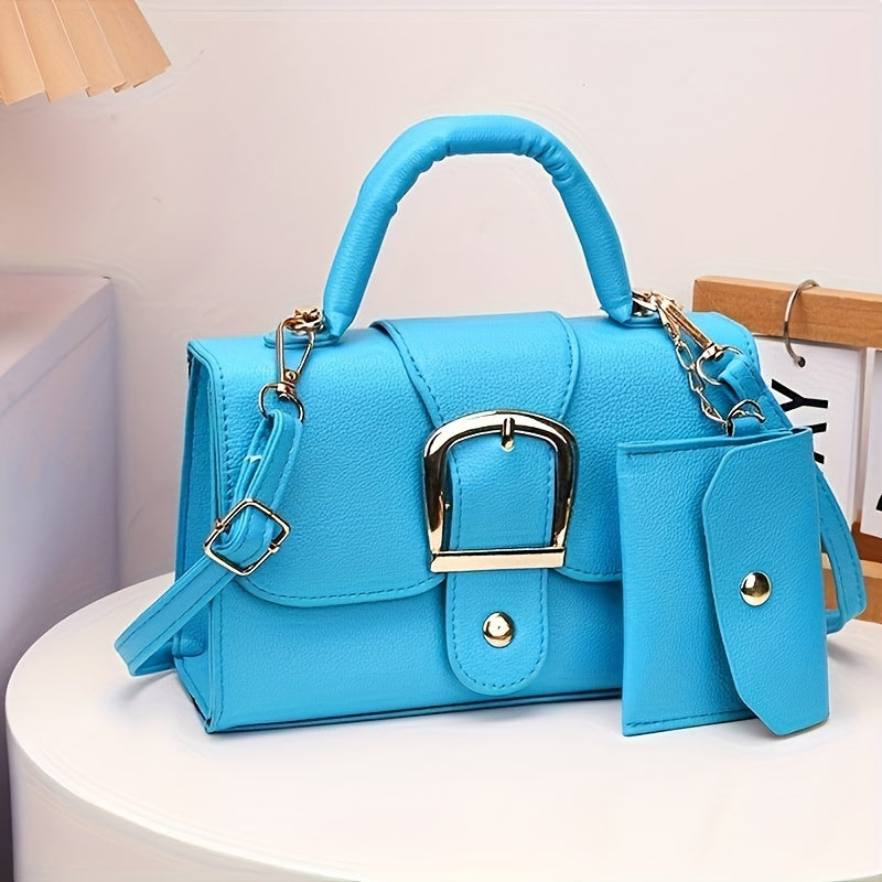 [Square Crossbody Bag] Women'S Small Square Crossbody Bag - Lightweight Synthetic Purse with Snap Closure, Compact Everyday & Formal Bag in Orange, Pink, Blue, Yellow, White, Black - Minimalist Chic Handbag for Women, Crossbo