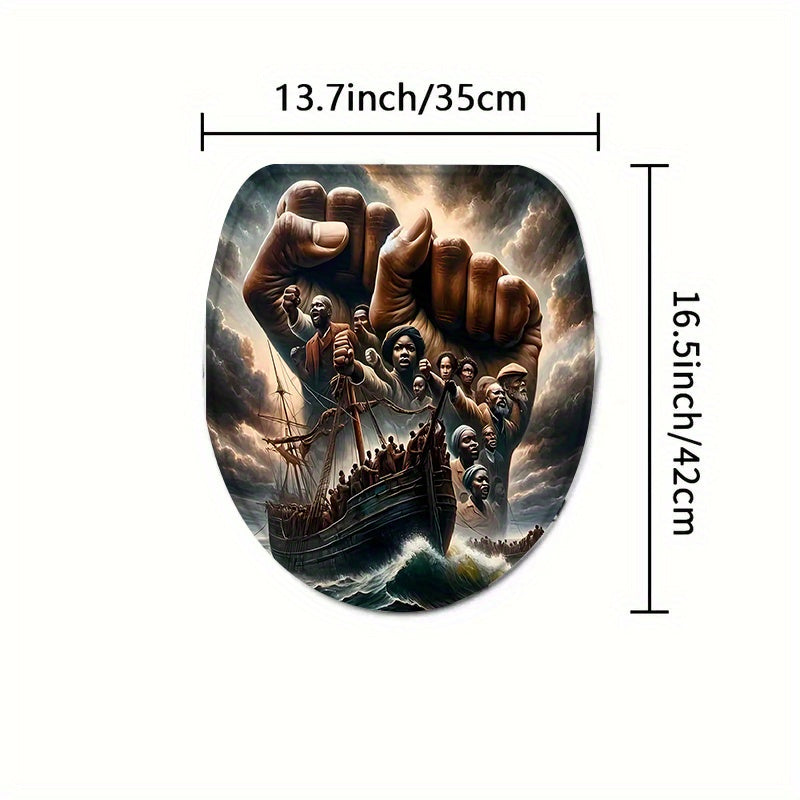 1pc/4pcs Winning ship pattern, Apartment bathroom, Shower Room shower curtain, hotel shower curtain set, with 12 hooks, bathroom mat, toilet seat mat and U-shaped mat, bathroom accessories, shower curtain set