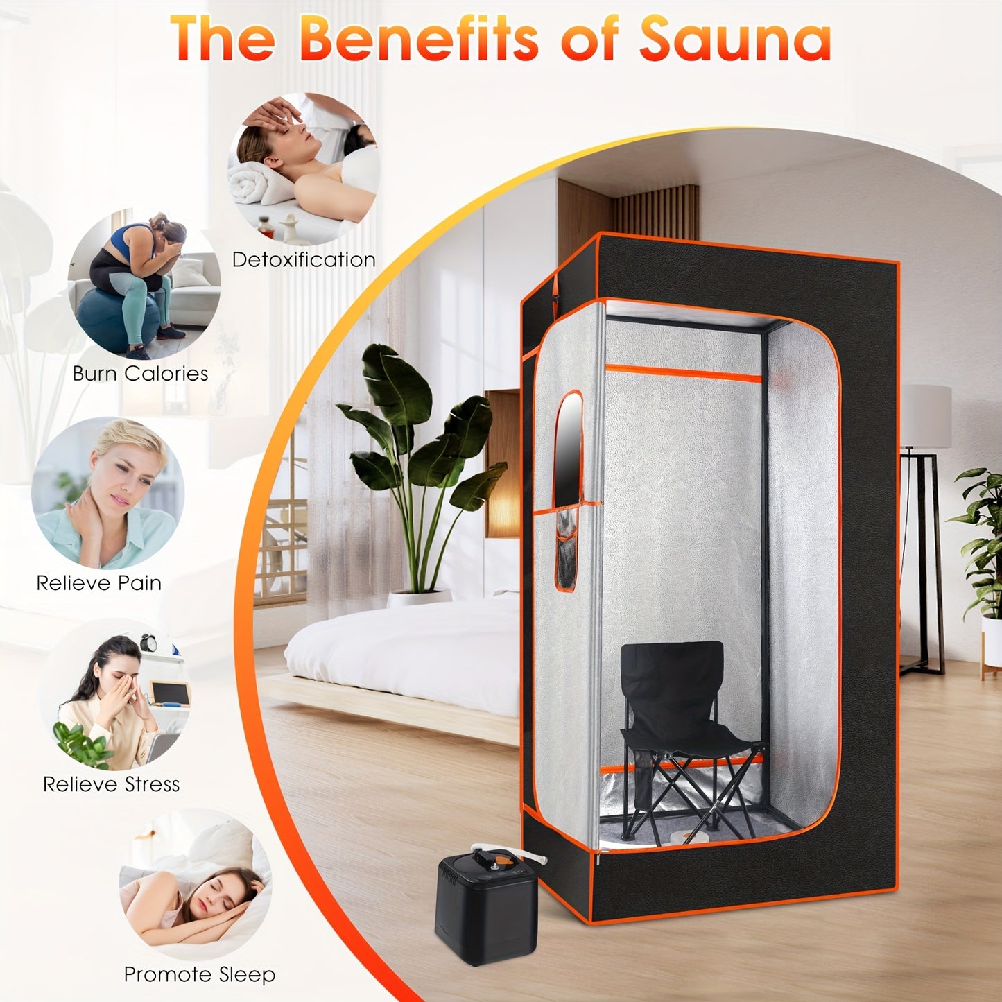Portable Home Sauna Tent& Steam Sauna Box- Full-Body Steam Bath Cabin, No- Setup, Easy Assembly, Detox&, Large Portable Design(70.8"x31.5"x31.5") for/Outdoor Use, Family-Friendly Sweat Lodge