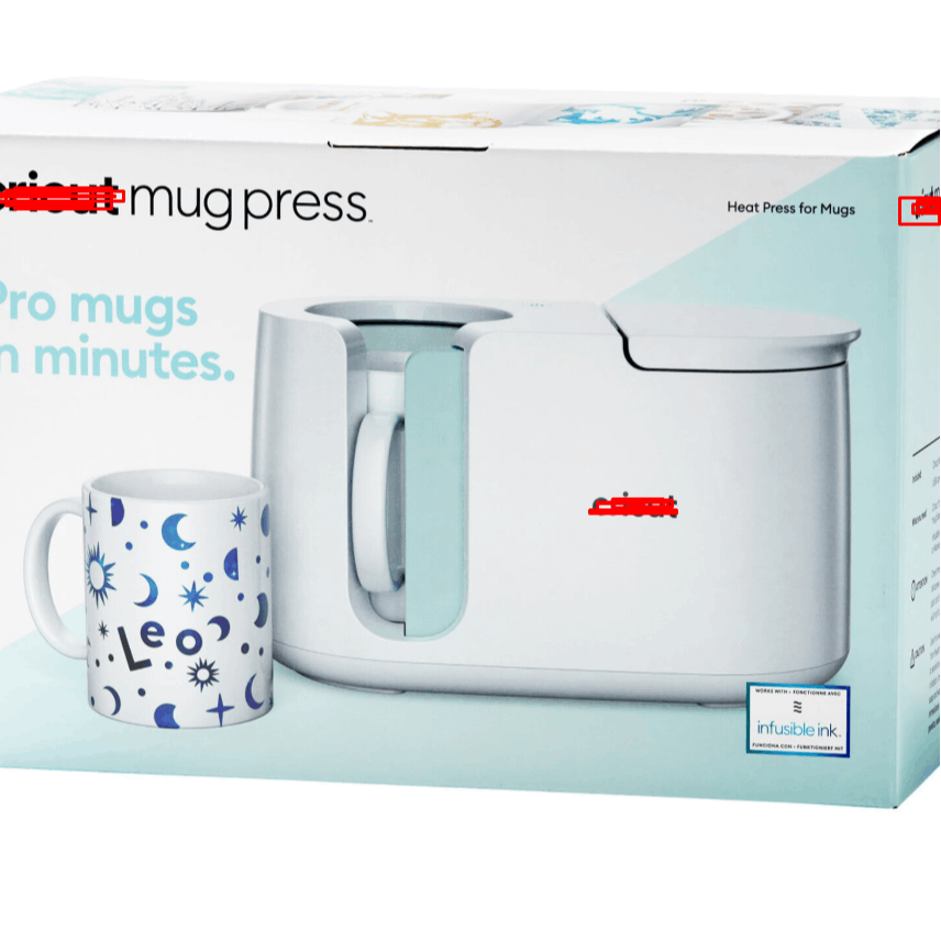 C.ri.cut Mug Press™, Portable Heat Press, Mini Heat Press Machine, Portable, 3 Modes, Adjustable Temperature Control, Compact Design for DIY Projects, Portable Electric Heat Press Machine, Ideal for Crafts & Fabric, Include