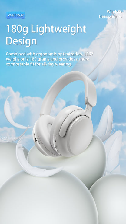[Over-Ear Wireless Headphones] Over-Ear Wireless Headphones with 40H Playtime, Foldable Design & Built-In Mic - Wireless, USB-C Charging, Comfortable Padded Ear Cups, Lightweight Durable Build, Compatible with PC/Tablet for T