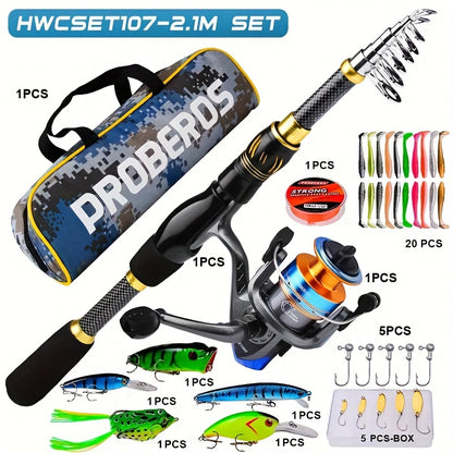 Full-Size Sea Fishing Rod: 1.5/1.8/2.1/2.4m Casting Rod with Reel & Bag – Long-Range Offshore Gear, Offshore Fishing, Saltwater Fishing, Compact Design, Portable Setup, Corrosionresistant, Sturdy Reel, Fishing Set, Complete