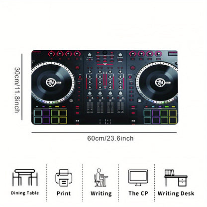 1pc Dj Controller Style Mouse Pad Mouse Pad & Ultra Smooth Keyboard Pad - Non-Slip Rubber Base, Stitched Edges Design, Suitable for Office, Home Computer Accessories, Durable Stitched Edges, Smooth Surface