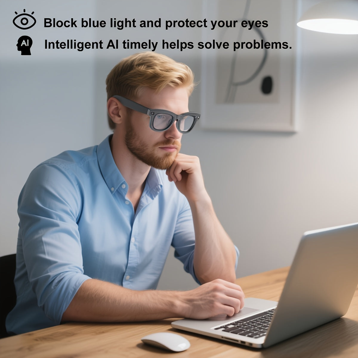 1080P Video Glasses with Real-Time Translation, 160 Languages, High-Definition Audio & 4K Motion Recording, Noise Reduction, Wireless Call, Wireless, Magnetic Charging - USB Rechargeable for TV, Mobile Phones, Laptops, Cyclin