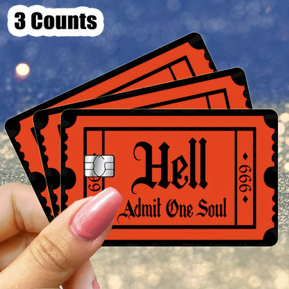 3pcs Waterproof & Scratchproof Credit Card Skins - Self-Adhesive Vinyl Card Protectors with Logo/Text/Barcode/QR Code, Fits Most Debit/Credit Cards