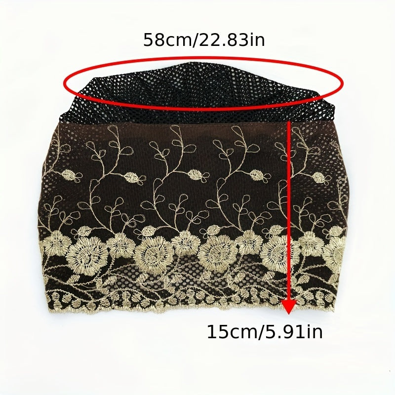 2pcs Women'S Embroidered Floral Breathable Stretch Headwrap | Multi-color Elastic Casual Cute Bohemian Muslim Turban for Hair Covering and Daily Wear
