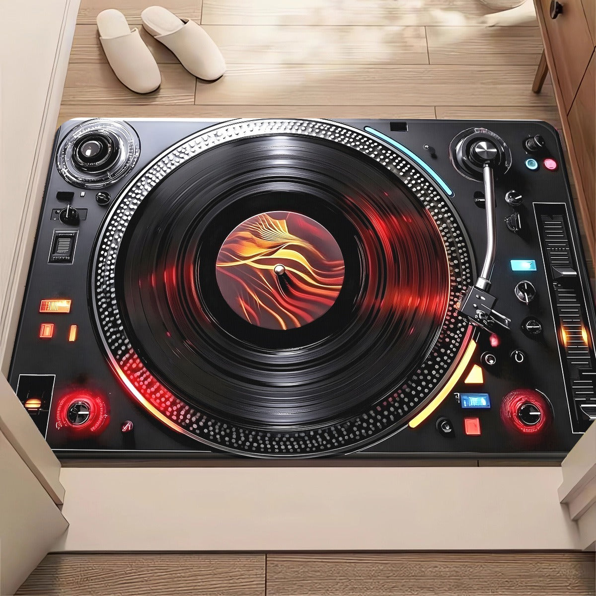 One Piece of Music Player Door Mats Made of 700Gsm, Featuring a Non-Slip Design Suitable for Bathrooms. This Microfiber Rug Is Absorbent And Machine Washable, Perfect for Bedrooms, Living Rooms, Entrances, Camping, Picnics, A