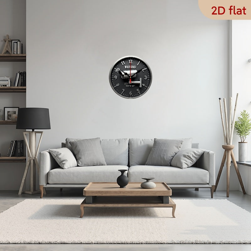 Single Piece 9.8-Inch Modern Minimalist Silent Non-Ticking Wooden Wall Clock with Built-In Security Camera - 24-Hour Monitoring, Battery-Powered (AA Batteries Not Included) - Home/Office/Studio Decor, Easy-to-Read Face & Hand