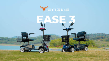 ENGWE Ease 3 4-Wheel Mobility Scooter, 250W Motor, 5, 6MPH Speed, 24V 12AH Battery, 330lbs Capacity, Solid 8"x3" Tires, 10° Incline Support, Rearview Mirrors, Dual Baskets, Cup Holder, Foldable & Adjustable Design, Safe, Sta