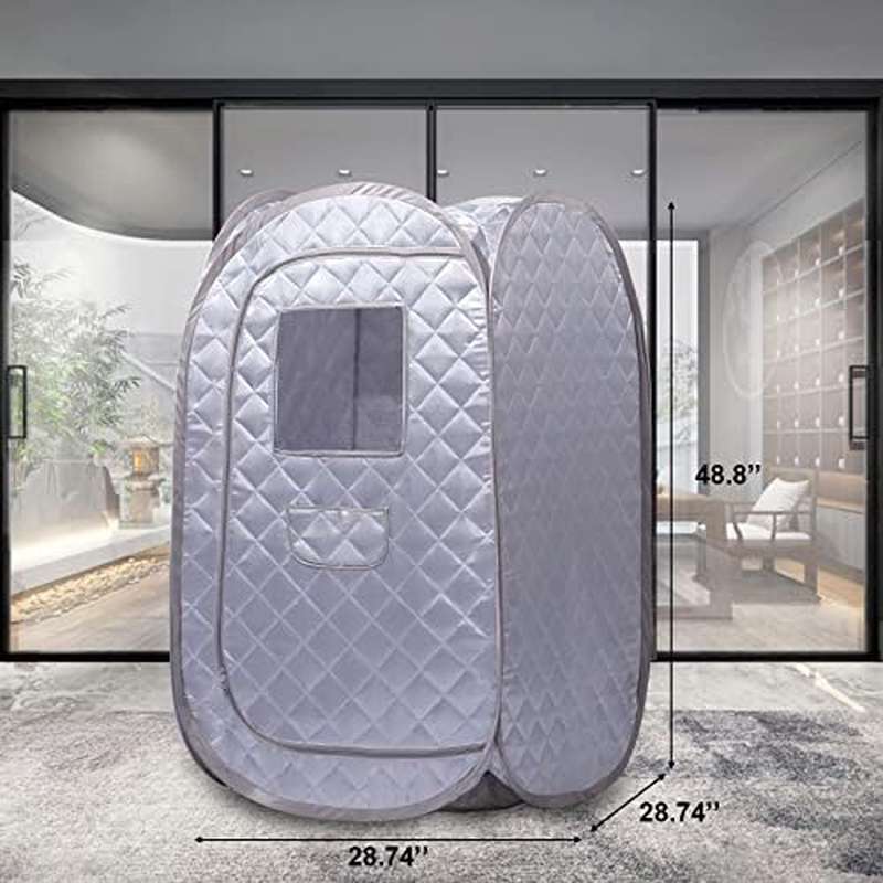 Smartmak Portable Sauna Tent | Foldable One Person Full Body Spa for Detox Therapy Without Steamer - Grey, Made of Polyethylene Terephthalate