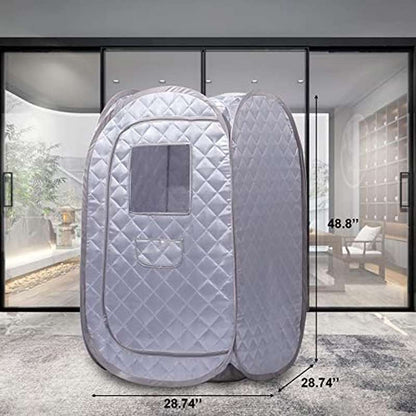 Smartmak Portable Sauna Tent | Foldable One Person Full Body Spa for Detox Therapy Without Steamer - Grey, Made of Polyethylene Terephthalate