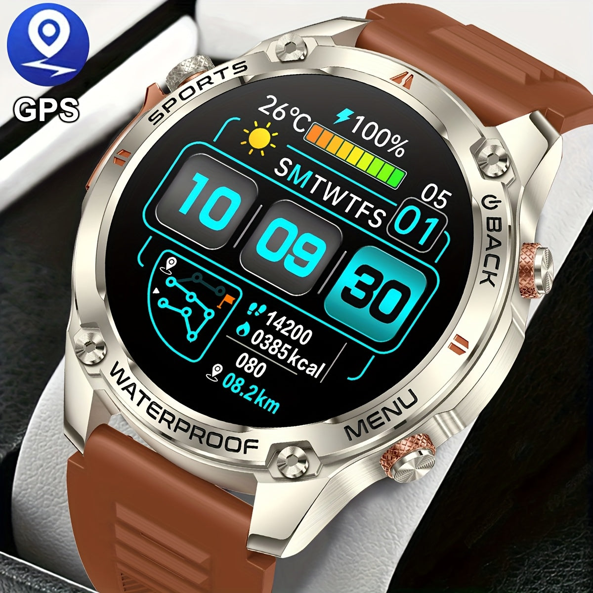 COIUSOR GPS Smartwatch for Men & Women - 1.46" AMOLED HD Display, Wireless Calls & SMS Alerts, Dual-Band L1+L5 GPS, Compass, Altitude, 5 Sports Modes, Magnetic Charging, High Quality, Compatible with for Iphone & Android, Tac