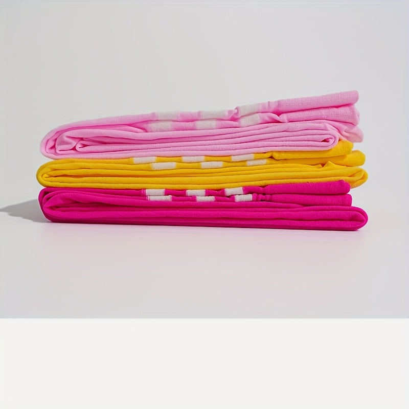 Five Pairs of Thin Velvet Over-the-knee Socks in Rose Red, Pink, Bright Yellow, Solid Colors, and Stripes. Smooth Nylon, Comfortable and Cute. Suitable for Students, Dance, Skating, and Other Activities, for Teenager