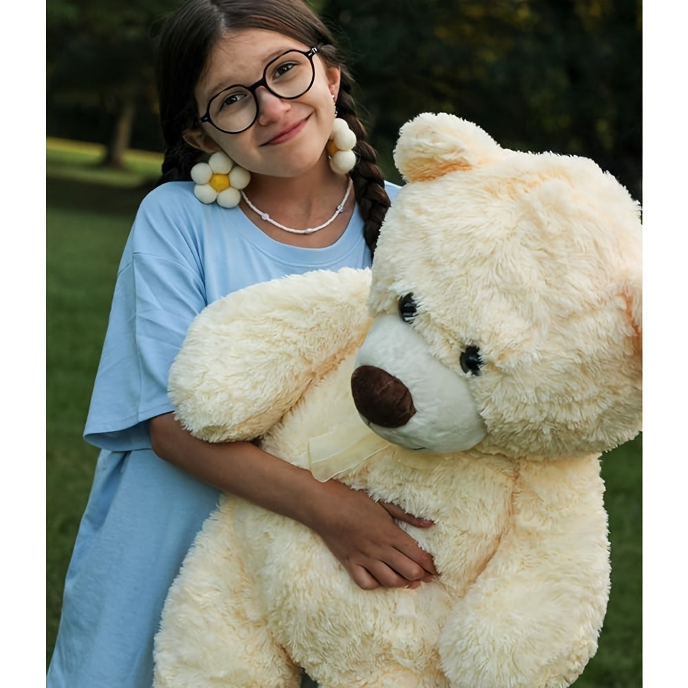 MorisMos Giant Teddy Bear Stuffed Animal 3 Ft, 36 In Large Teddy Bear For Shower Decor, Soft Big Stuffed Animal Plush Toy For Kid Birthday Christmas Girlfriend Valentines Gift, Beige/Cream