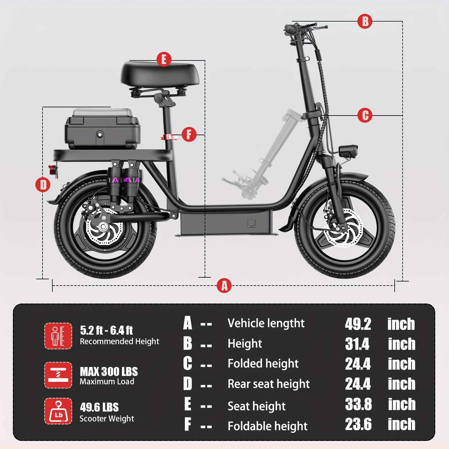 Peak Power 740W Electric Scooter With Free Seat & Basket - 48V10/15AH Battery, Dual Suspension, 20MPH, 10-35 Miles, LCD Display, 330lbs Max Load (Best For Commuting) Folding Ebike Adult Mini Electric Bike Equipped With Intell