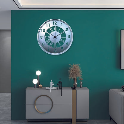 One 16-inch large wall clock, silent with no ticking sound, battery-powered digital clock, industrial metal indoor clock, suitable for living rooms, kitchens, cafes, home decor - available in black, Golden, and Silvery