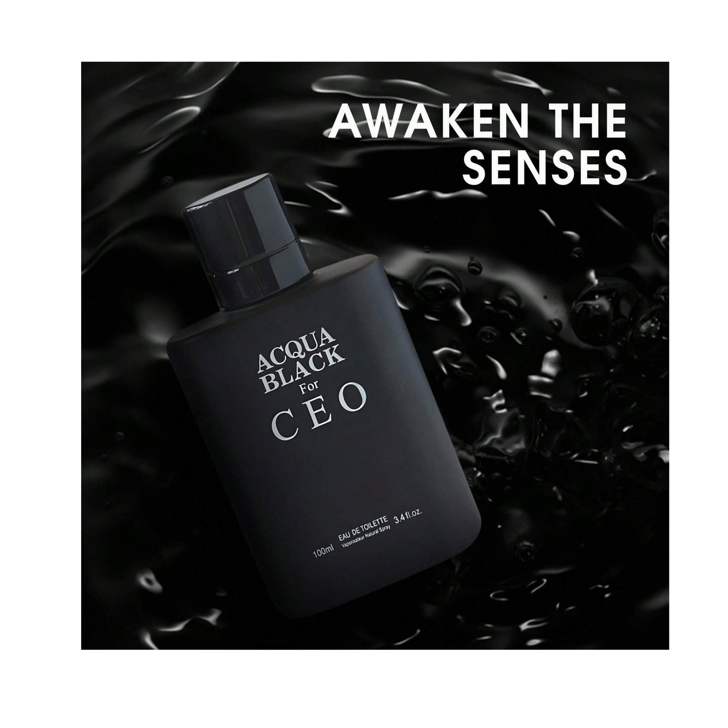 ACQUA BLACK CEO, Eau De Parfum Spray Perfume, Fragrance For Men- Daywear, Casual Daily - 3.4 Oz Bottle- Ideal EDP Beauty Gift For Birthday, Anniversary