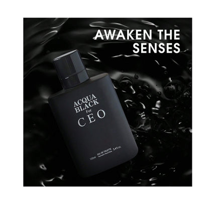 ACQUA BLACK CEO, Eau De Parfum Spray Perfume, Fragrance For Men- Daywear, Casual Daily - 3.4 Oz Bottle- Ideal EDP Beauty Gift For Birthday, Anniversary