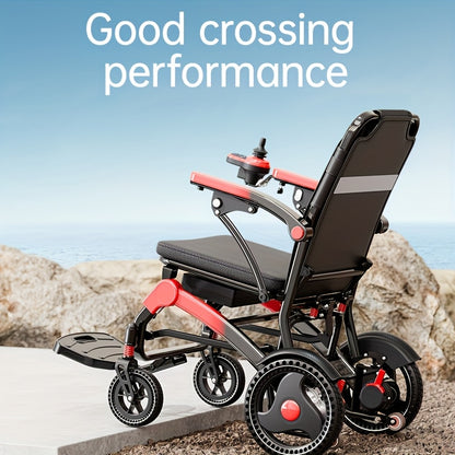Load Capacity 350 Pounds, Frame 16.8kg, 15-17 Miles Long Battery Life Upgrade Smart Electric Wheelchair, Adult Electric Wheelchair Scooter, Light Step Folding, Put Into The Trunk, Removable Lithium Battery, Suitable For Trave
