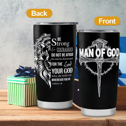 Christian Tumbler for Men Christian Gifts for Men, 20oz Tumbler with Straw and lid, Inspirational Gifts for Men, Graduation Gifts for Men, Travel Mug Coffee Cup, 1pc