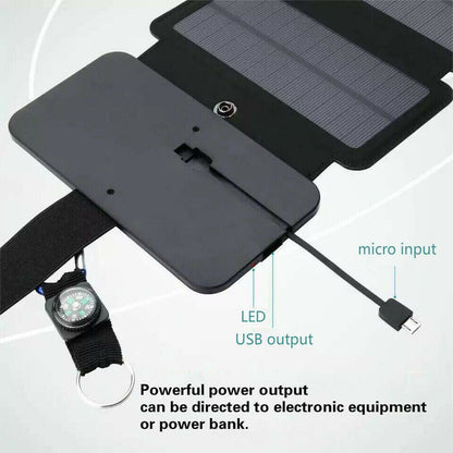1pc Portable Solar Panel Outdoor travel USB power charger for emergency charging of cell phones, laptops, tablets, fans, flashlights - Solar powered, no batteries needed, Solar Panel With Battery, Portable Power Station With