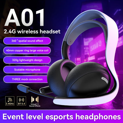 FonkiiDokii 7.1 Surround Sound Gaming Headphones with Noise Isolation, 3.5mm USB-C Cable & Built-in Mic | 2.4G Wireless, 5.4BT Connection, Comfort Fit, Closed-Back Design