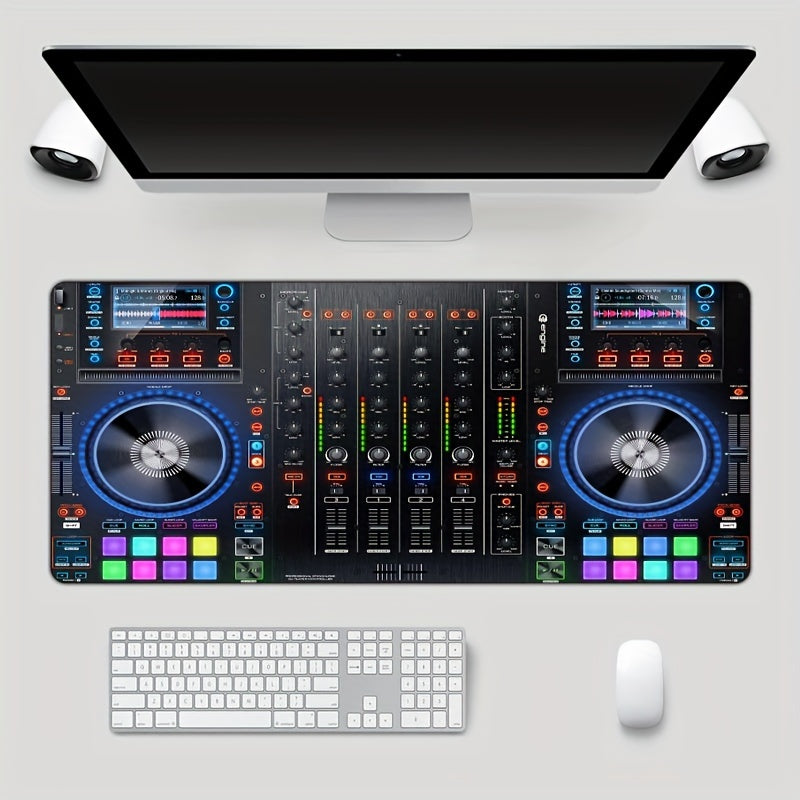 High Definition Print Esports Music DJ Controller Mouse Pad Oversized Rubber Anti-Slip Keyboard Pad Locked Edge Office Computer Laptop Game And Learning Accessories