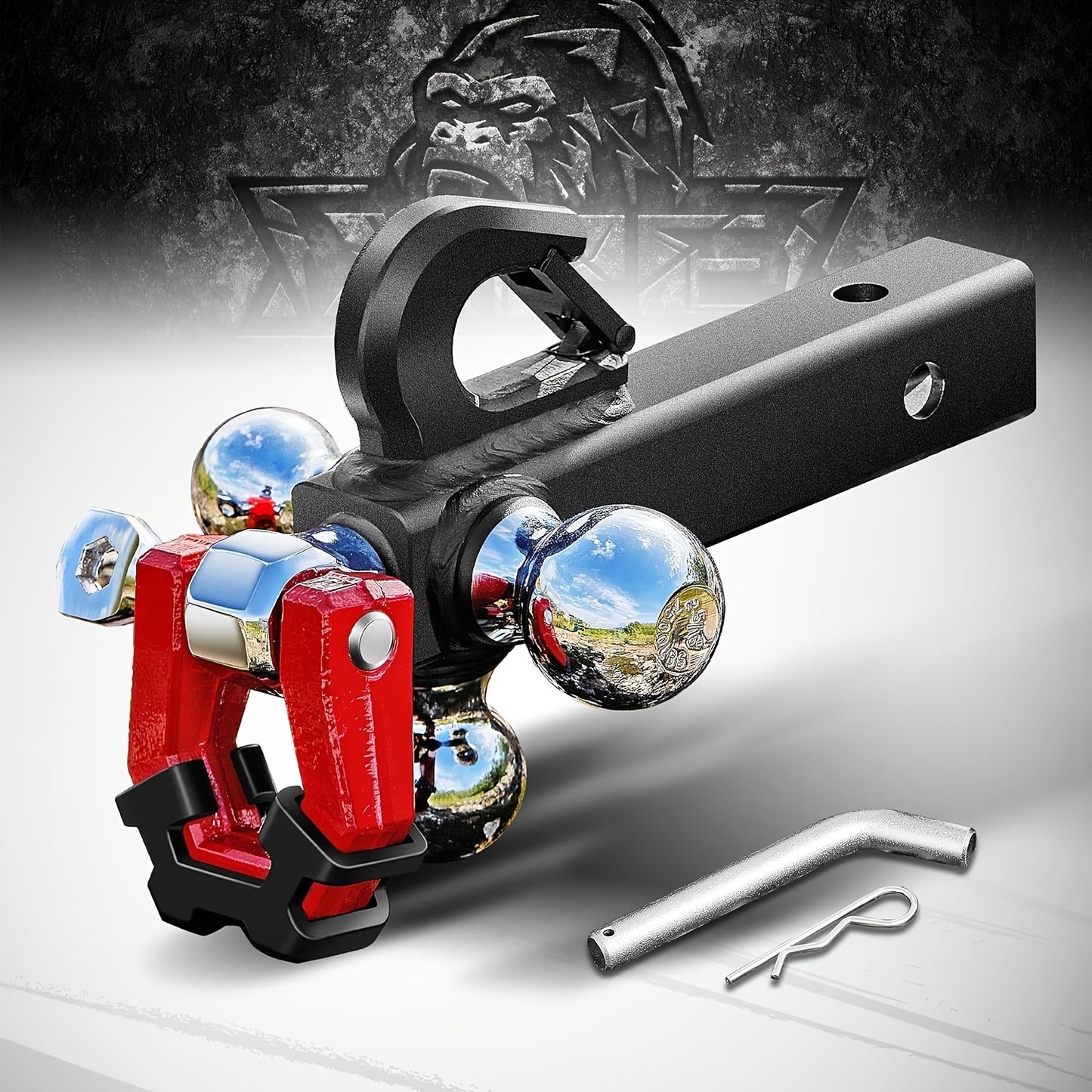5-in-1 Trailer Hook with 3 Balls and 2-inch Receiver