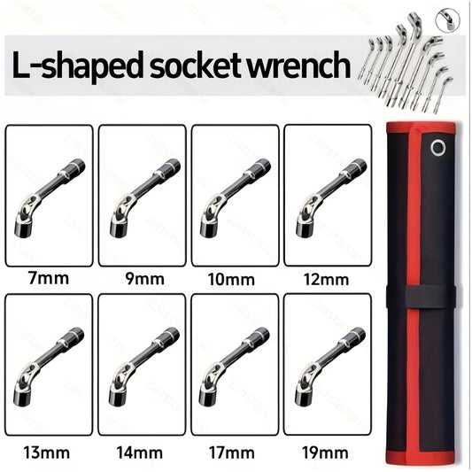 8pcs L-Shaped Socket Wrench Set, Metric 6-19mm L-Shaped Hex Key Set, L-Shaped Double-Ended Socket Wrench, Suitable for Automotive Maintenance, Construction, Furniture Care and Maintenance, Daily Maintenance