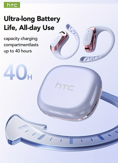 1pc HTC NE28 Open-Source OWS Translation Earbuds with 6.0 Low Latency, Wireless, USB Charging, Battery, 5W Power for Learning, Sports, Work, OWS Translation Earbuds, Learning Audio, Sleek Earbuds, Modern Design, Durable Earbu