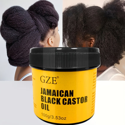 GZE JAMAICAN Black Castor Oil Pure Cold-Pressed for Hair Skin Moisturizing and Scalp Care - Jamaican Castor Oil for Hair, Eyelash and Eyebrow Strong Hair Large Hair Density for Both Hair & Eyelash