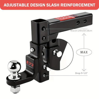 OPENROAD Adjustable Trailer Hitch Ball Mount Fits 2-Inch Receiver, 2" Tow Balls 7500lbs, 9-1/2" Drop/ 8-1/4" Rise Drop Hitch, Tow Hitch for Heavy Duty Truck with Pins And Lock