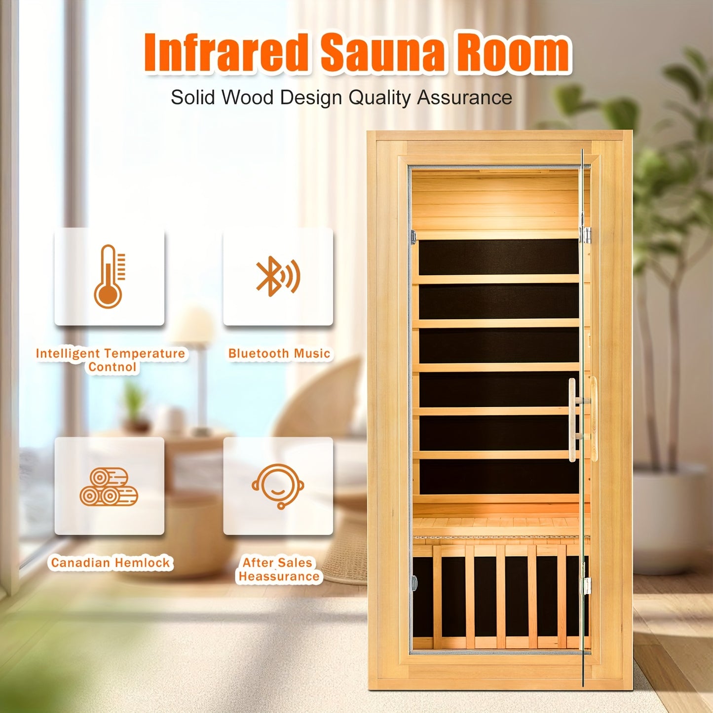 1-3 Person Infrared Home Sauna with Smart Controller, Fast 10 Min Warm Up, Features Heating Panels, Ventilation Ports, Cup Holder, Bookshelf & Towel Holder, Reading Light, Perfect for Home Spa Or Gym