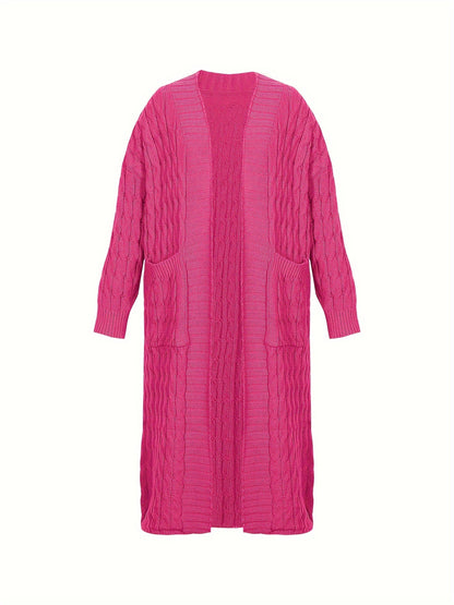 [Cardigan Sweater] Plus Size - Plus Size Cardigan Sweater A23A062