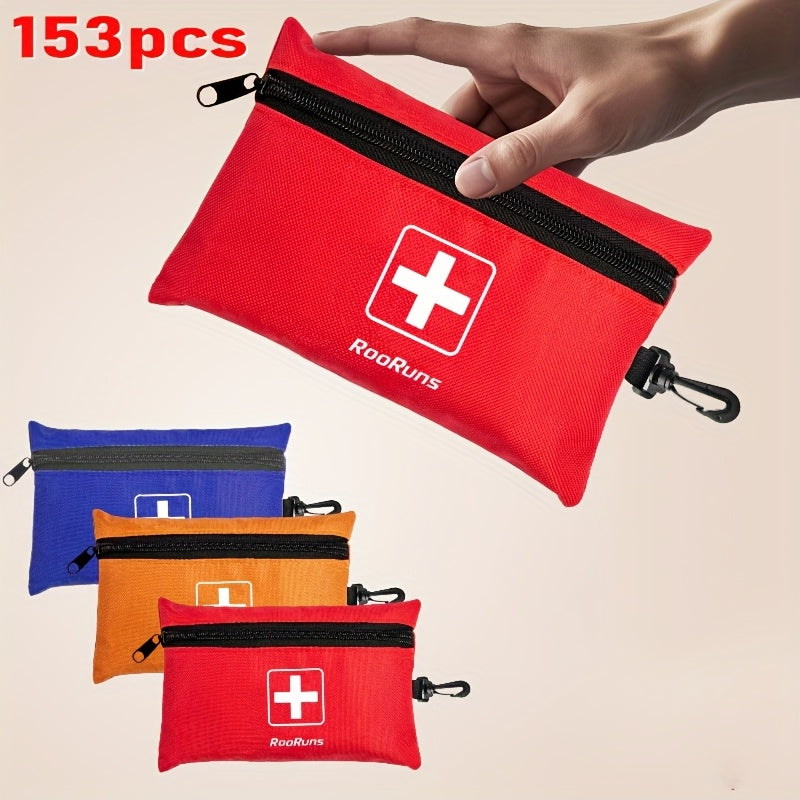 358pcs/153pcs Ultimate Tactical First Aid Kit With IFAK Pack - All-in-One Emergency Supplies, Portable & Durable Orange/Red/ Outdoor Kit With Tweezers, Fracture Splint, Whistle, Scissors & More For Hiking, Camping, Hunting, C