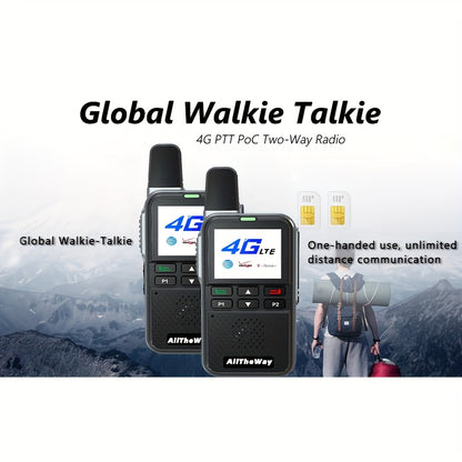 2 Pack Fast Unlimited Range Radio Long Distance Walkie Talkie Handheld Radio Two-Way Radio Portable Radio Portable FM, Perfect for Outdoor Activities, Construction, Logistics, Hotel