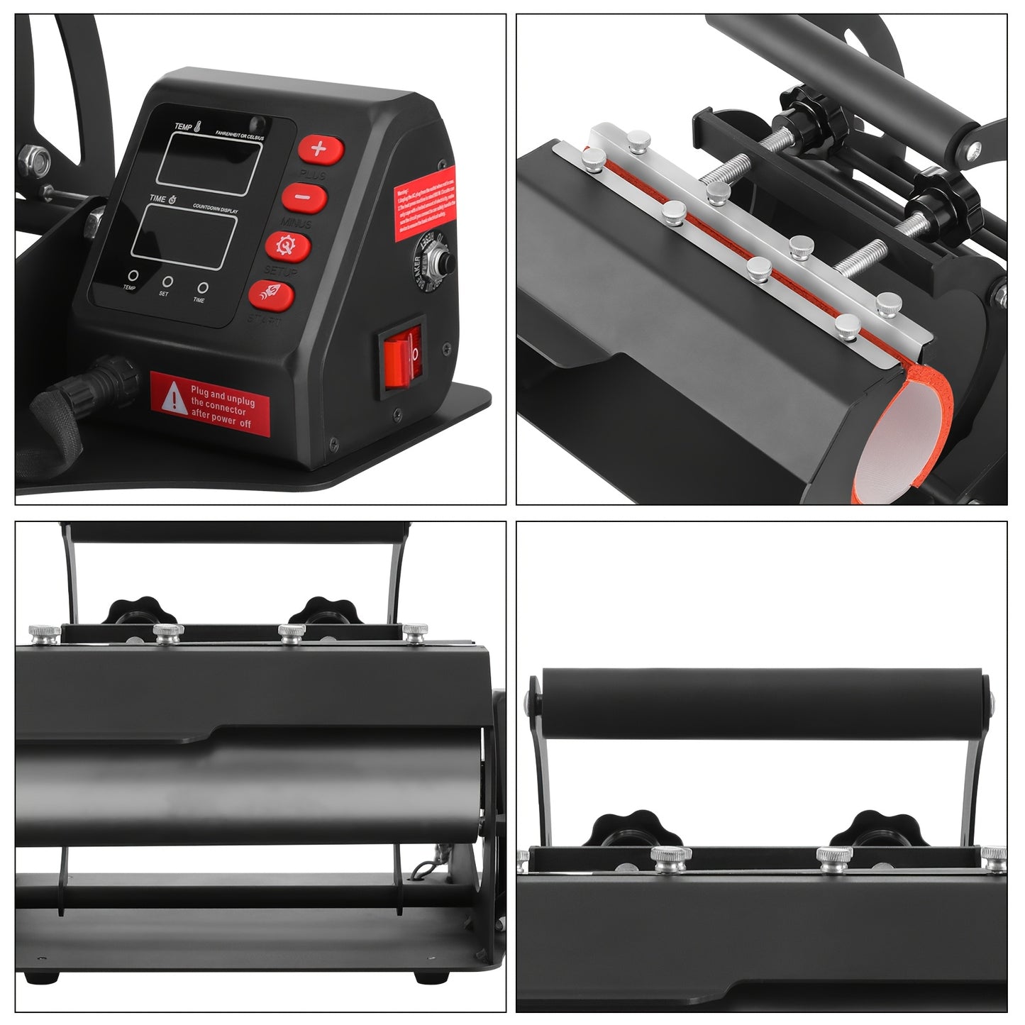 Roller Hot Press, 30oz 20oz 16oz Sublimation Ultra-thin Roller Cup Hot Press, DIY Heat Transfer Vinyl, with LCD Screen Display And Temperature Time Control, Can Be DIY Gifts