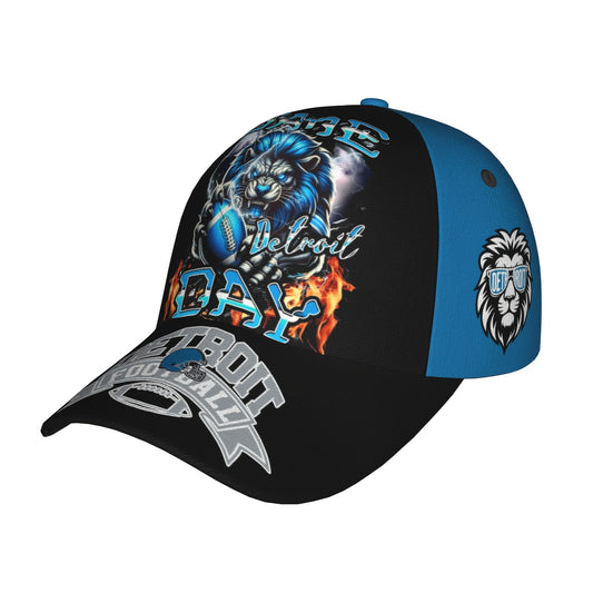 Detroit Football Team with Adjustable Snaps - Breathable -Season Game Day Hat, Team Colors Sports Jersey Accessory for Fans, Comfortable Casual Wear & Gifting () - Textile Materials for Matches & Outdoor Events