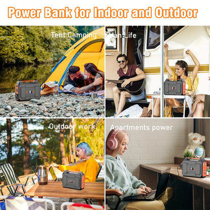 300W/100W Portable Power Station Solar Generator, (Solar Panel Optional), 146Wh/260Wh/296Wh High Capacity Battery Pack, With 2x 110V AC Outlet, DC USB C Port, LED Light, Power Bank For Outdoor Camping Hiking Road Trip Cycling