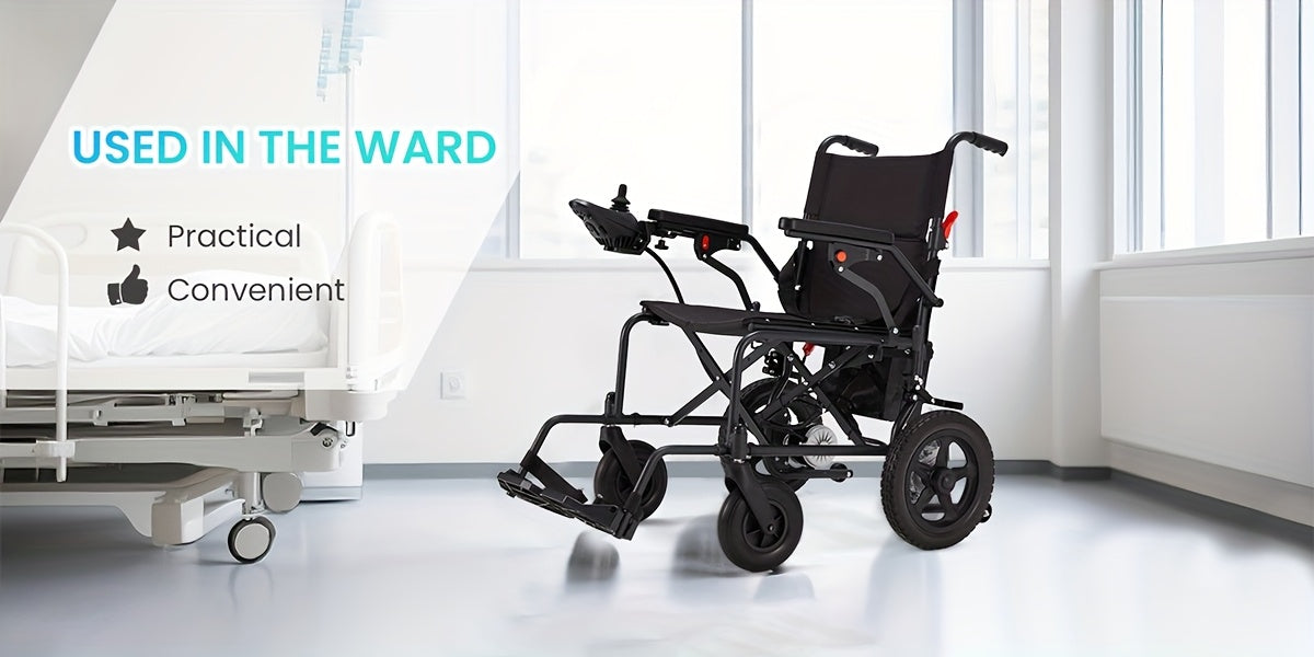 Foldable Electric Wheelchair for Adults, Light Duty Electric Wheelchair with 500W Dual Motors, Storage Bag, 18 Mile Long Range, Weighing Only 47lb, All-Terrain Electric Wheelchair for Seniors, Black