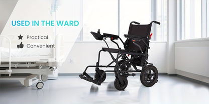 Foldable Electric Wheelchair for Adults, Light Duty Electric Wheelchair with 500W Dual Motors, Storage Bag, 18 Mile Long Range, Weighing Only 47lb, All-Terrain Electric Wheelchair for Seniors, Black
