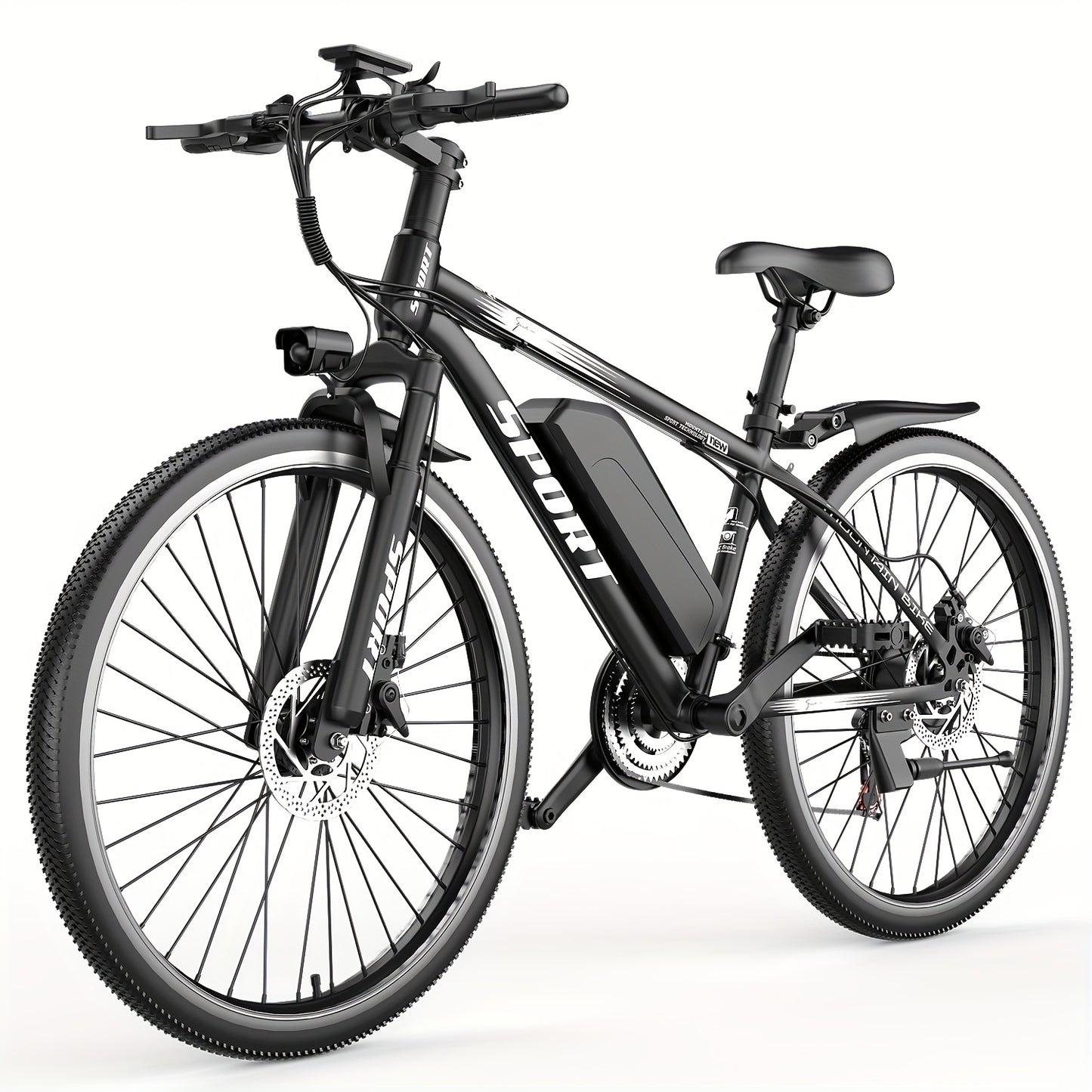 700W Adult Electric Mountain Bike 26" Heavy-Duty Tire All-Terrain, 25 MPH High Speed & 45-Mile Range, 7-Speed Compatible Gears, Front Suspension Fork, Disc Brakes, LCD Display, 48V 10AH Removable Battery, Global Voltage 100-2