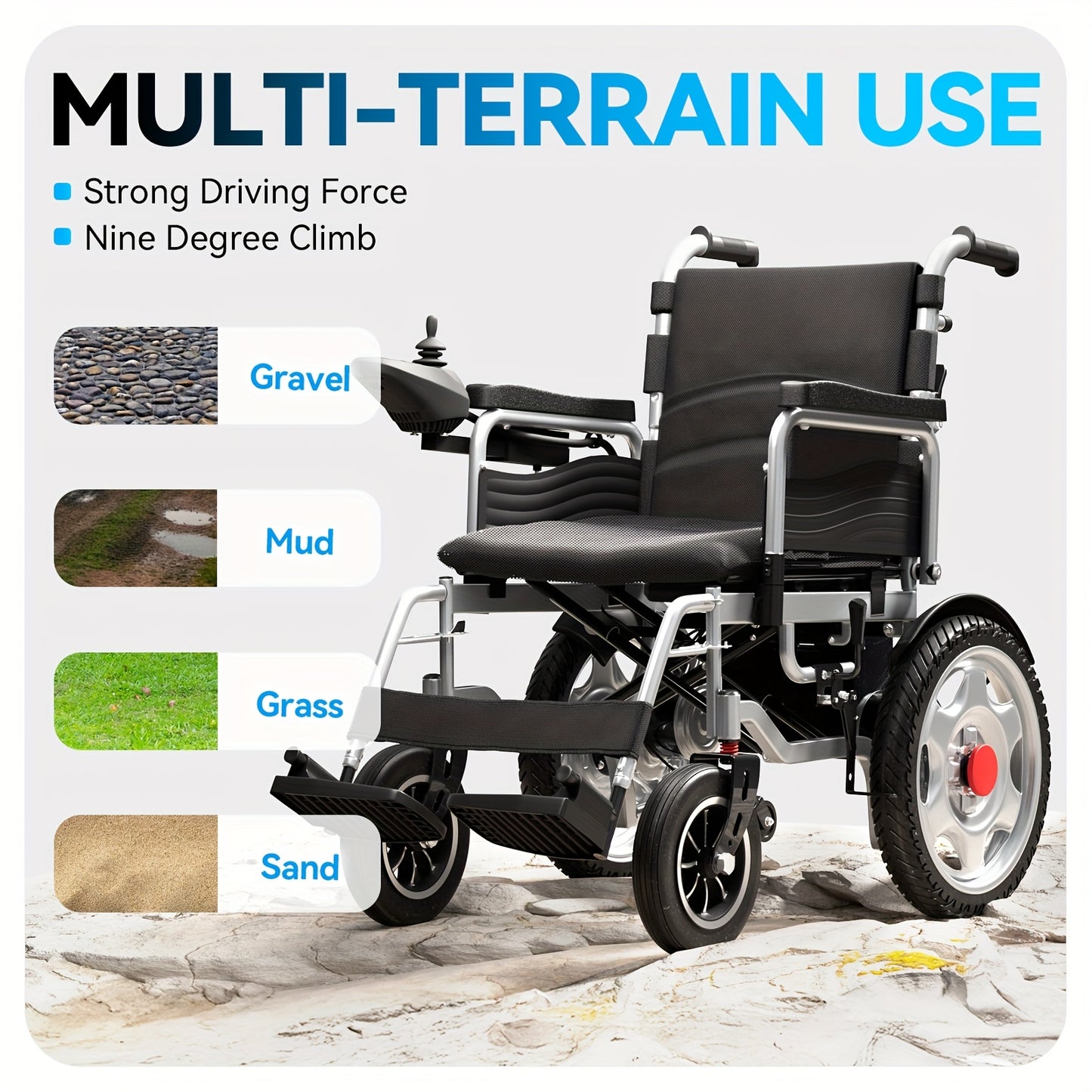 HOMYKING Ultra-Lightweight Electric Wheelchair, 360° Flexible Joystick Control, One-Second Foldable Design, 17-Mile Range, 3.5 MPH Max Speed - Perfect For Adults & Seniors - Ideal For Travel & Home Use