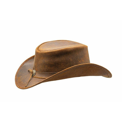 Men and Women Brown Genuine Leather Cowboy Western Hat – Classic Western Hat for Outdoor Adventures, Rodeo, Ranch, Country, Hiking, Travel, Festivals, Camping, Road Trips, Horse Riding, Costume, Halloween Parties – Stylis