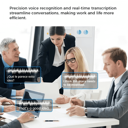 2025 Real-Time Translation Smart Glasses with 160 Language, 4K Video Recording & Wireless Calling - Magnetic Fast-Charging Wireless Eyewear for Travel, Business, Smart Device Compatibility (-)