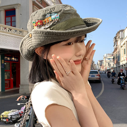 Women'S Wide Brim Fisherman'S Hat - Adjustable Snap Closure, Stretch Fit Summer Sun Hat with Breathable Design for Outdoor Camping, Hiking, Beach & Casual Outings - Western Cowboy Style Unisex for Men & Women (Green, Durable